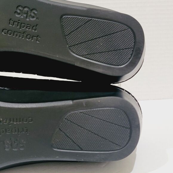 SAS Bliss Womens Black Leopard Shoes Sz 8 WW Comfort Wedge Tripad Clogs Loafers - Picture 13 of 14